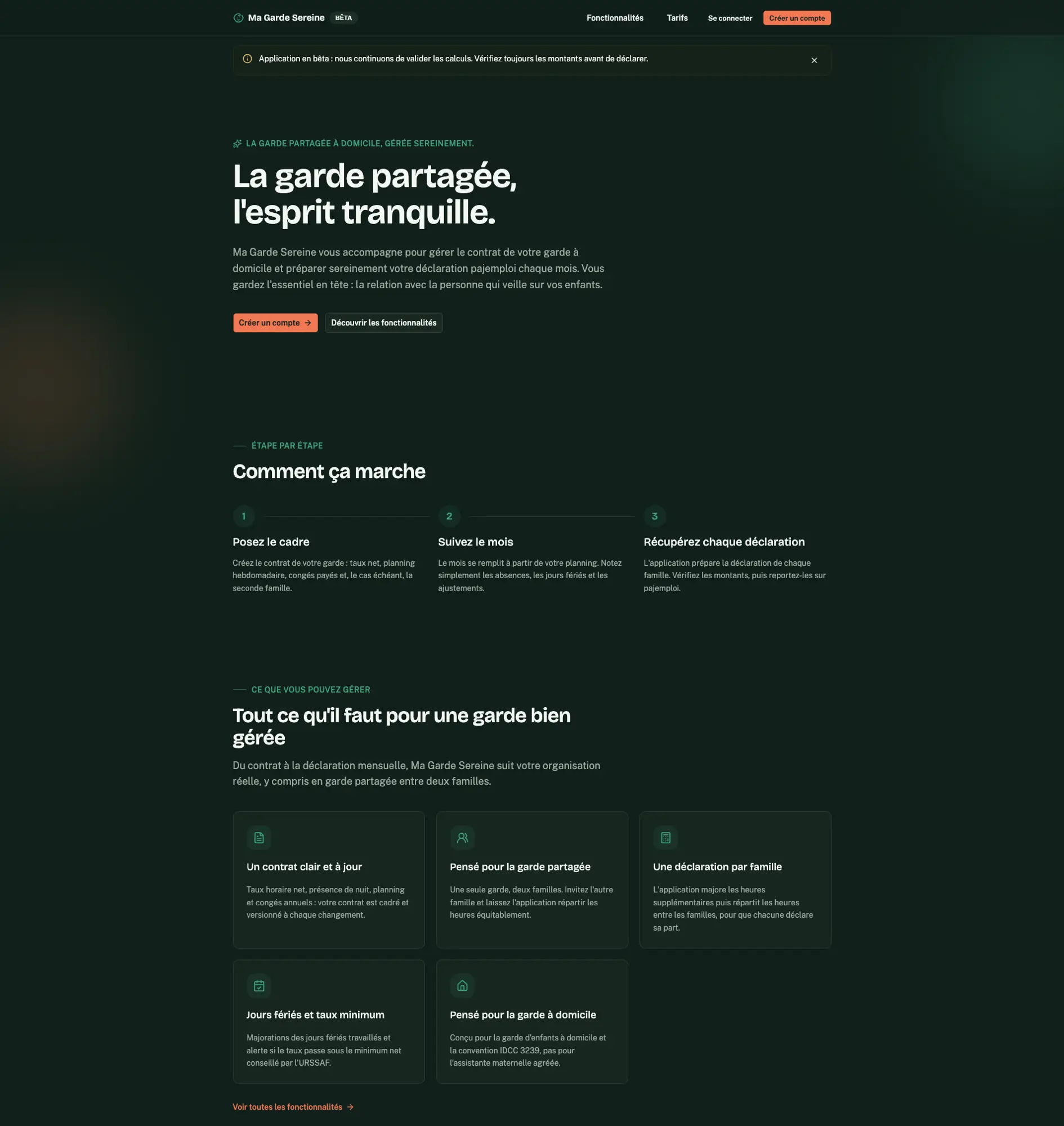 Aperçu du projet Ma Garde Sereine