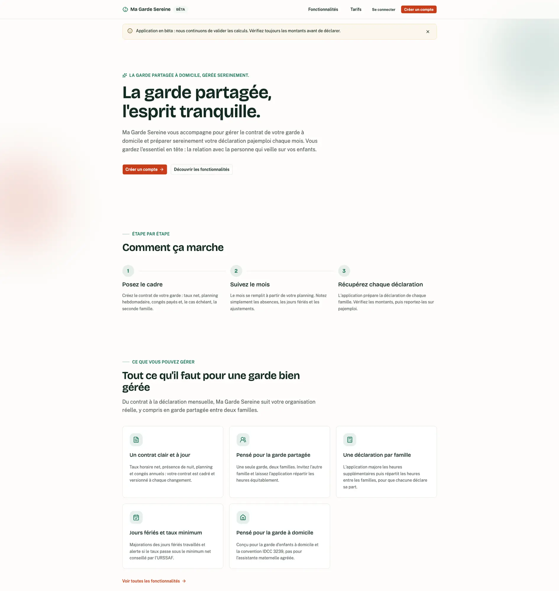 Aperçu du projet Ma Garde Sereine
