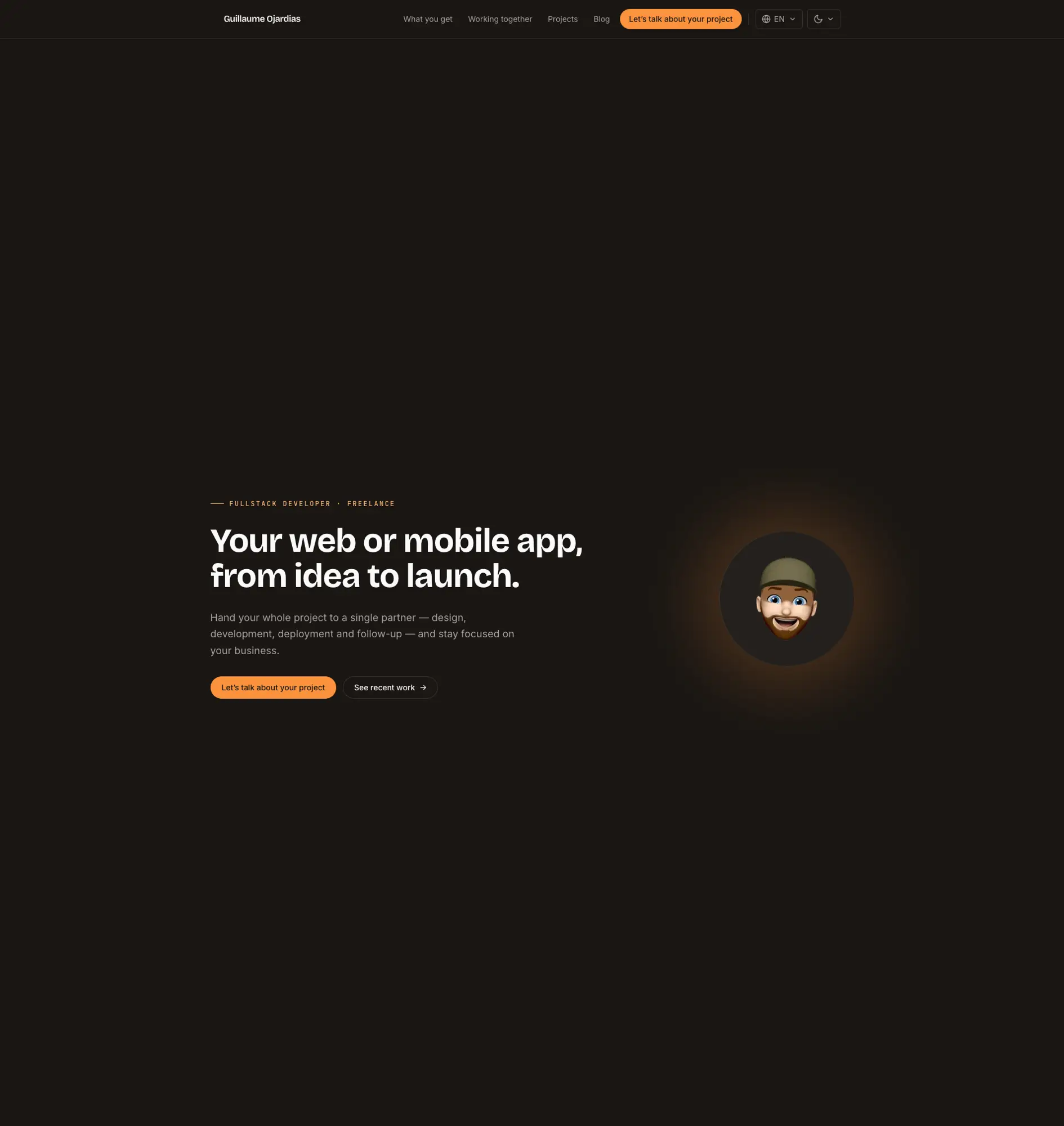 Personal website project preview