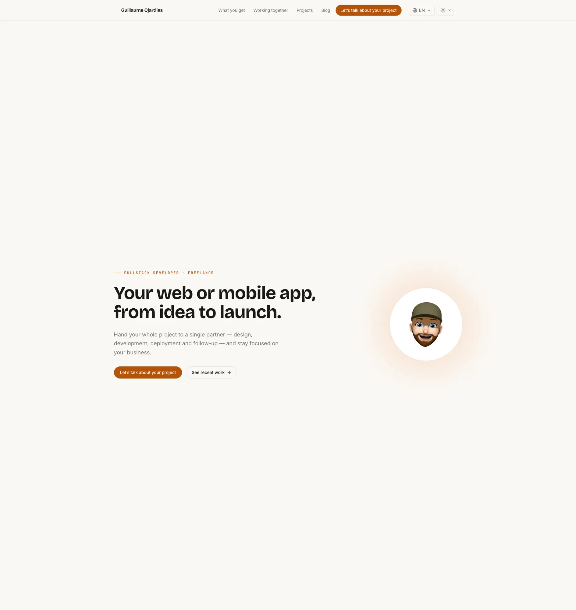 Personal website project preview